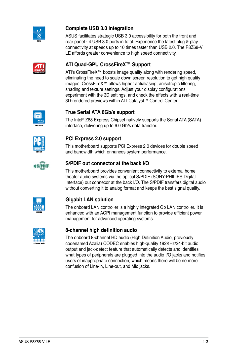 Asus P8Z68-V LE User Manual | Page 15 / 82