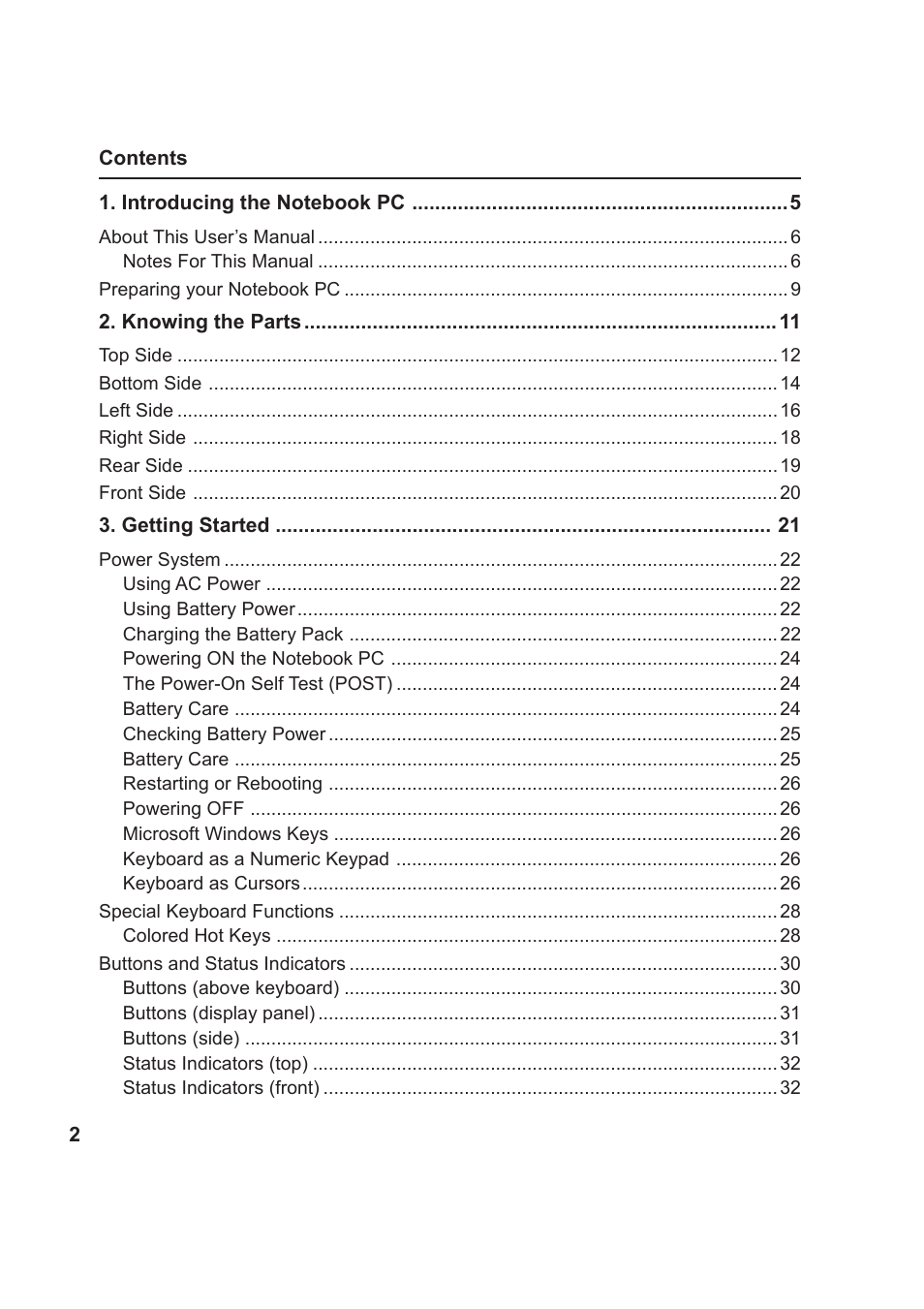 Asus W5F User Manual | Page 2 / 68