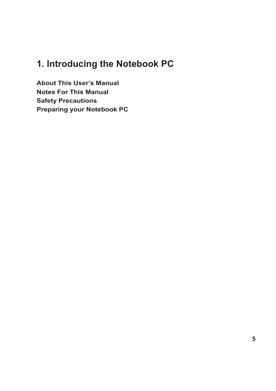 Asus W5F User Manual | Page 5 / 68