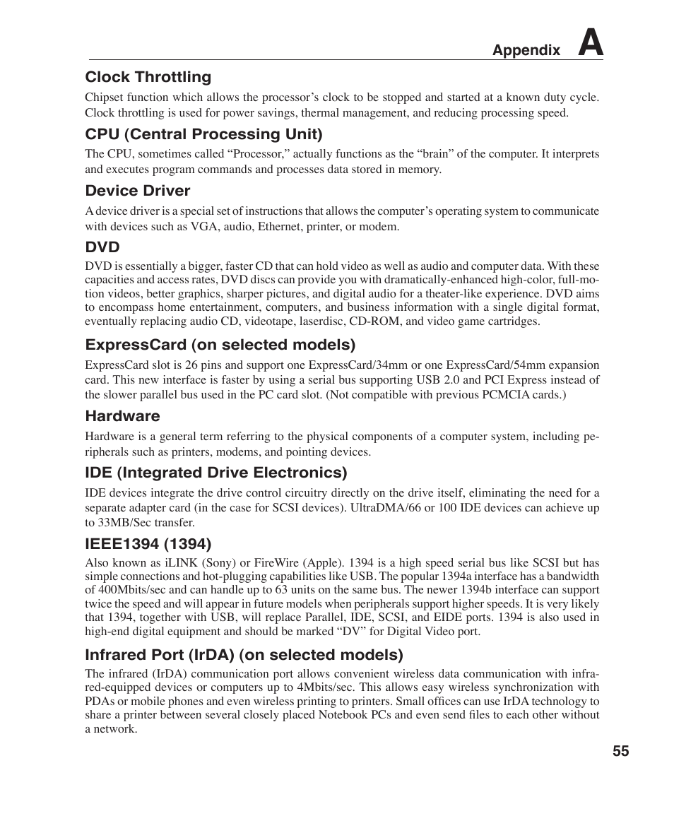 Asus W5F User Manual | Page 55 / 68