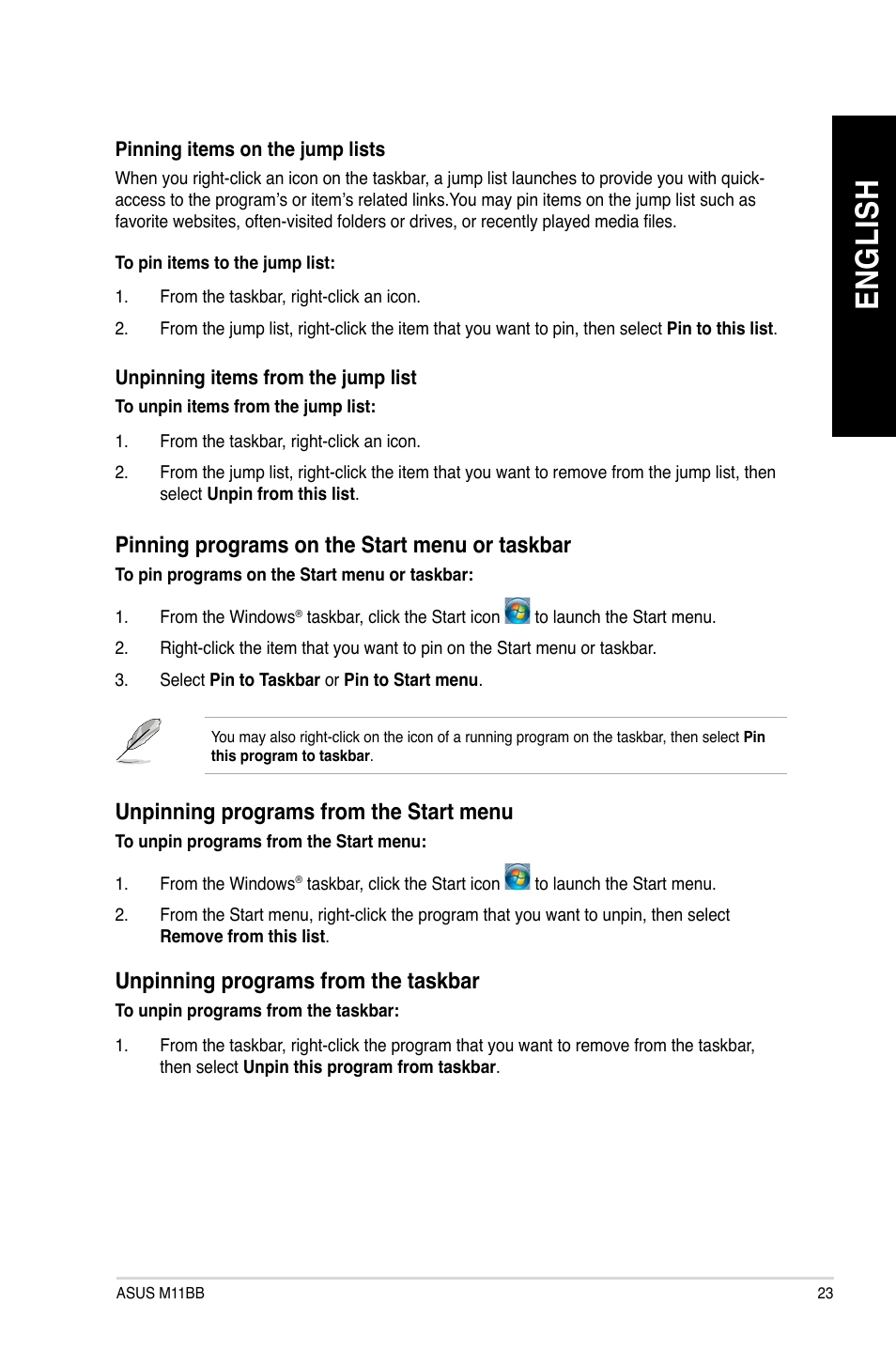En gl is h en gl is h | Asus M11BB User Manual | Page 23 / 66