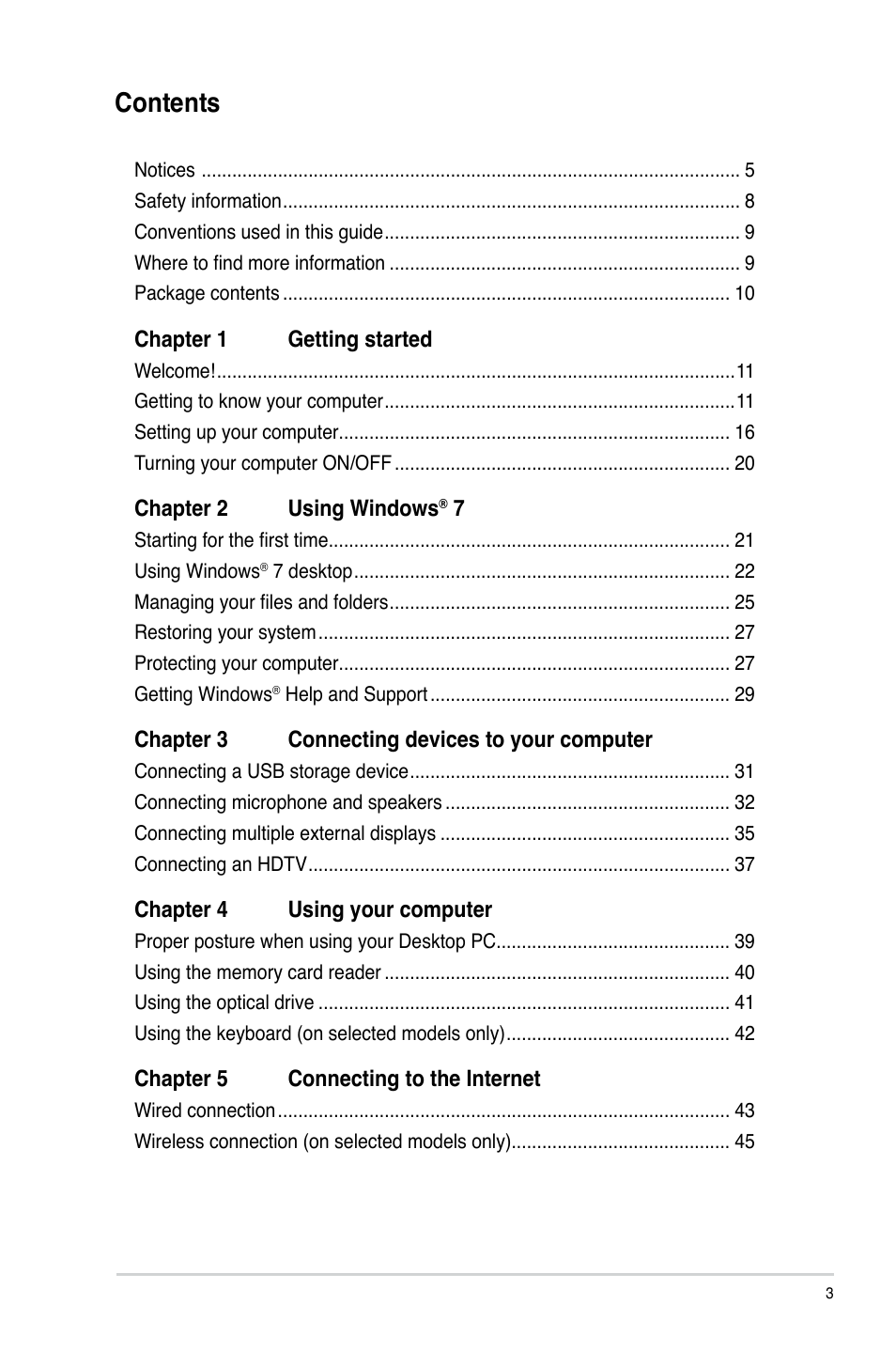 Asus M11BB User Manual | Page 3 / 66
