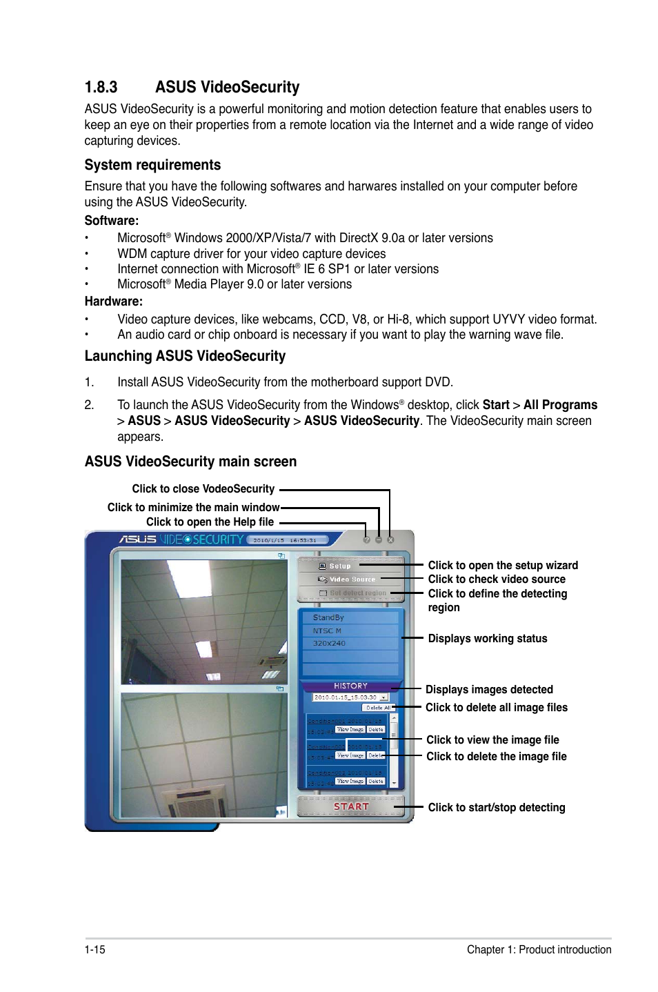 3 asus videosecurity, Asus videosecurity -15 | Asus AT5IONT-I User Manual | Page 24 / 47