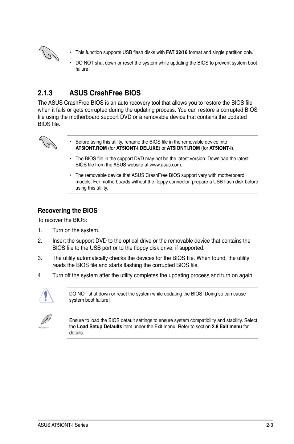 3 asus crashfree bios, Asus crashfree bios -3 | Asus AT5IONT-I User Manual | Page 32 / 47