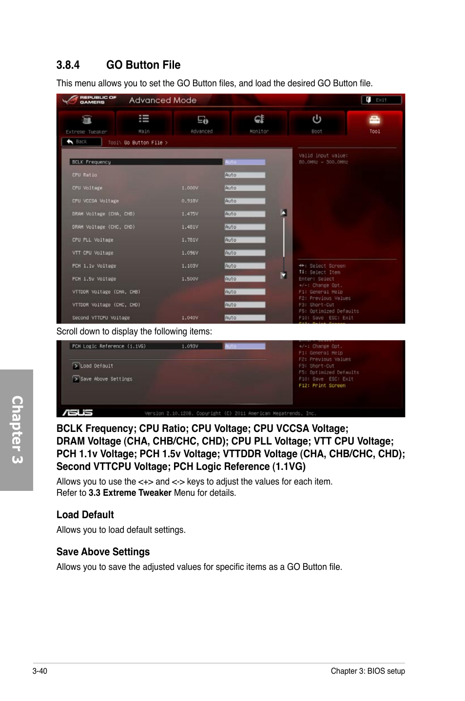 Chapter 3, 4 go button file | Asus Rampage IV Extreme User Manual | Page 126 / 179