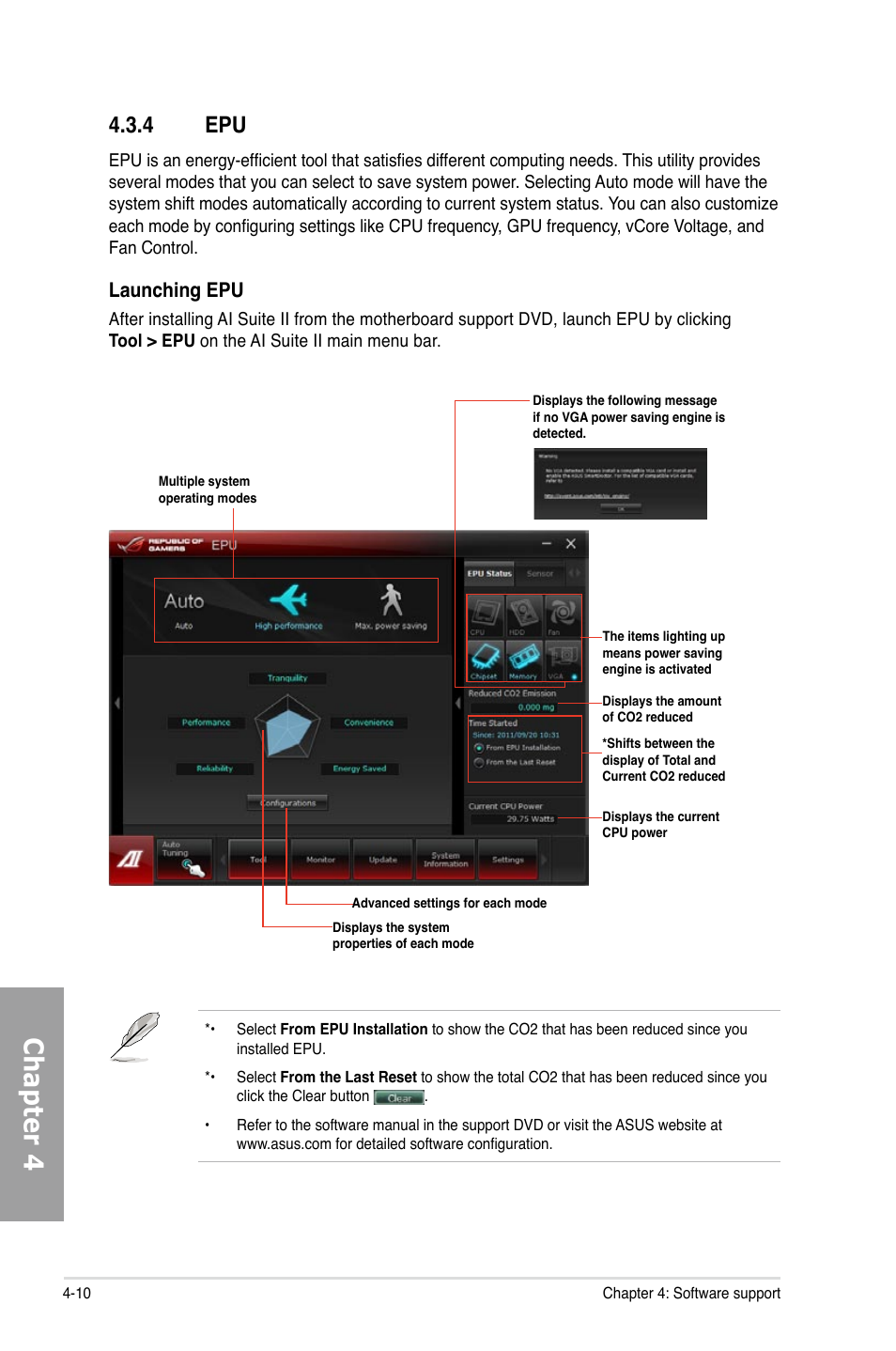 Chapter 4, 4 epu, Launching epu | Asus Rampage IV Extreme User Manual | Page 147 / 179