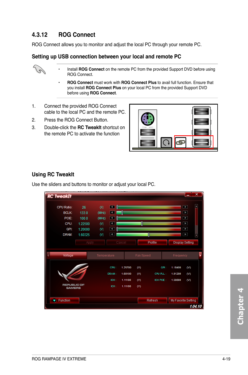 Chapter 4, 12 rog connect | Asus Rampage IV Extreme User Manual | Page 156 / 179