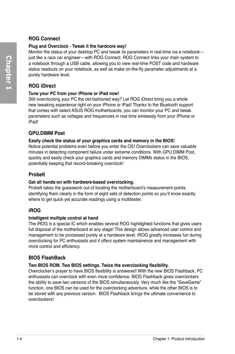 Chapter 1 | Asus Rampage IV Extreme User Manual | Page 22 / 179