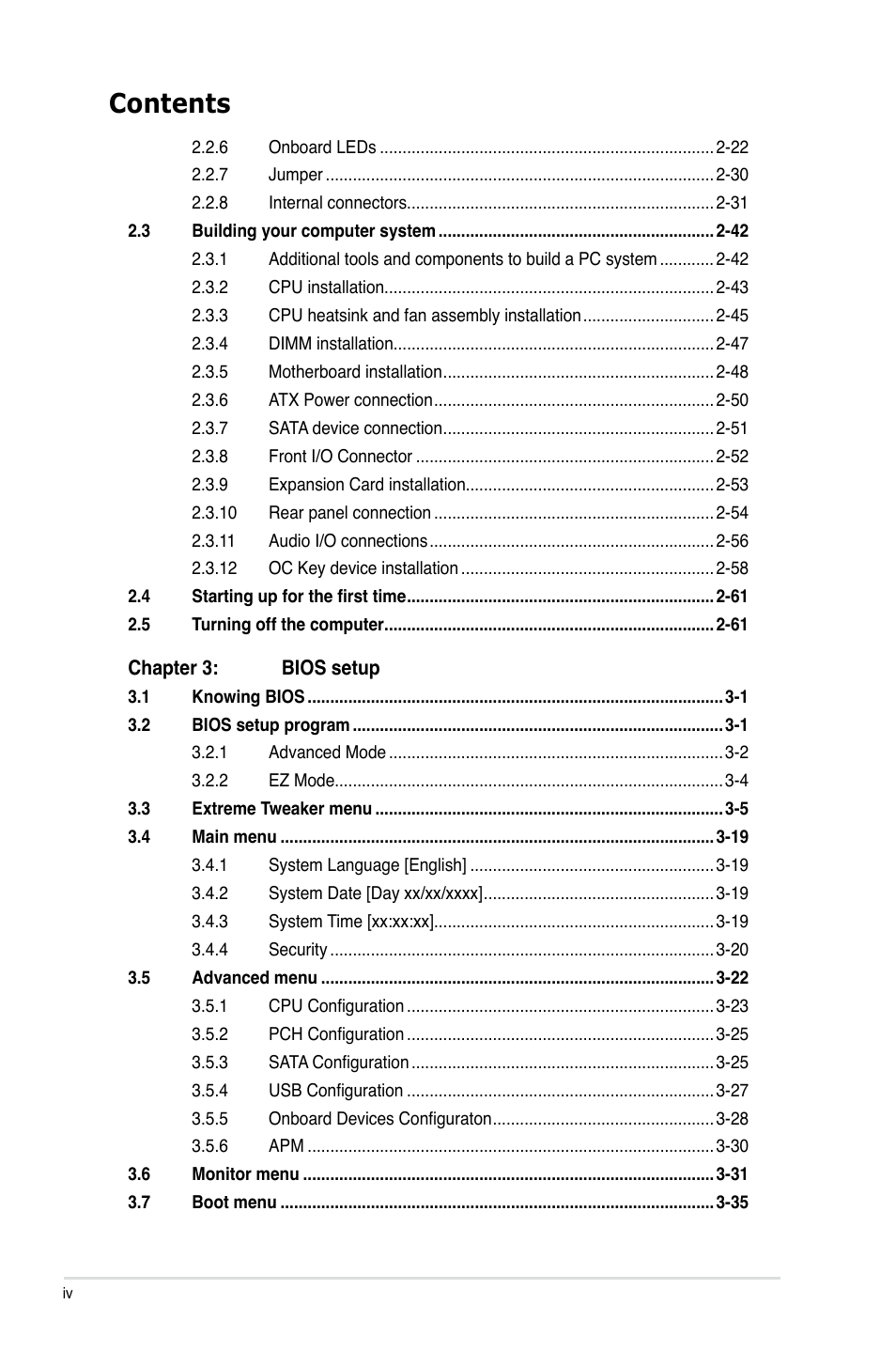 Asus Rampage IV Extreme User Manual | Page 4 / 179