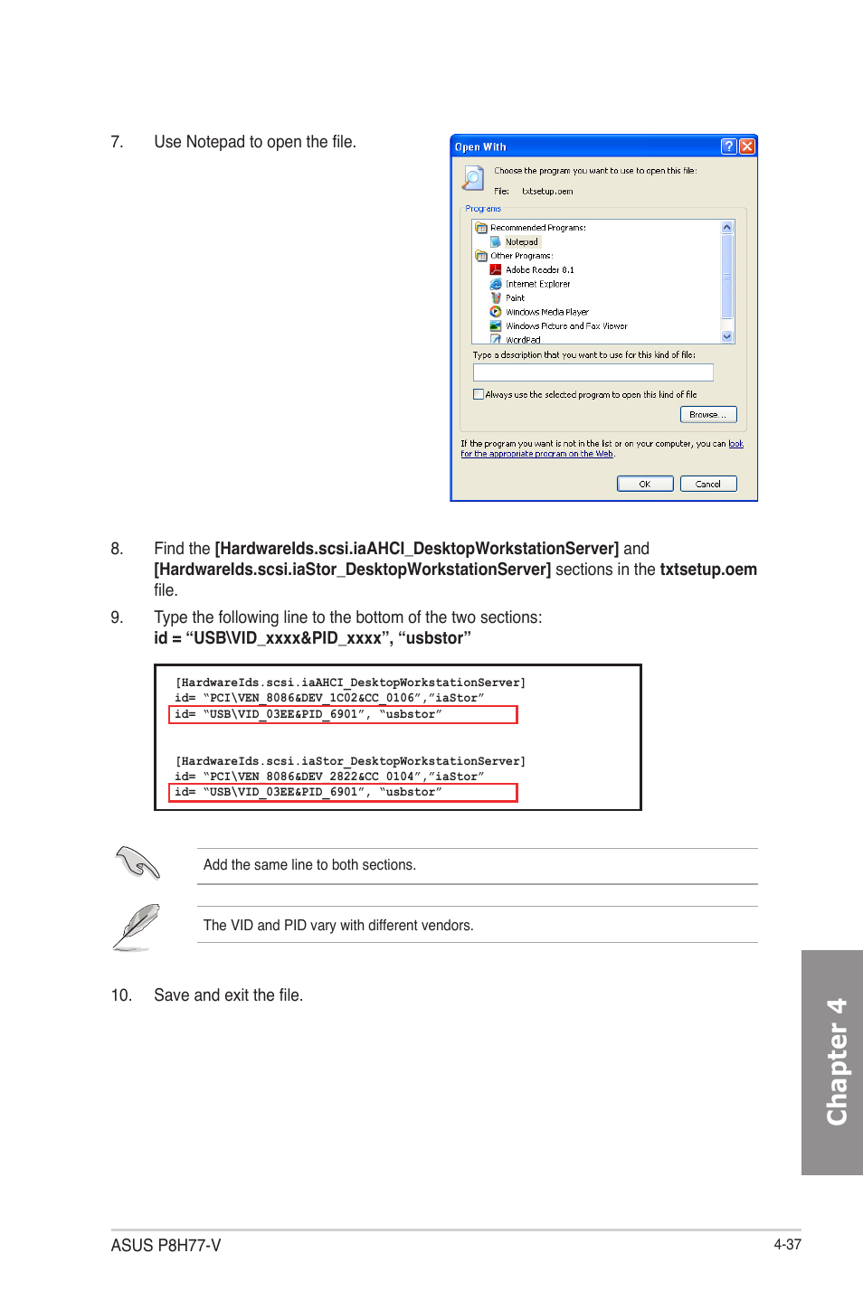 Chapter 4 | Asus P8H77-V User Manual | Page 137 / 150
