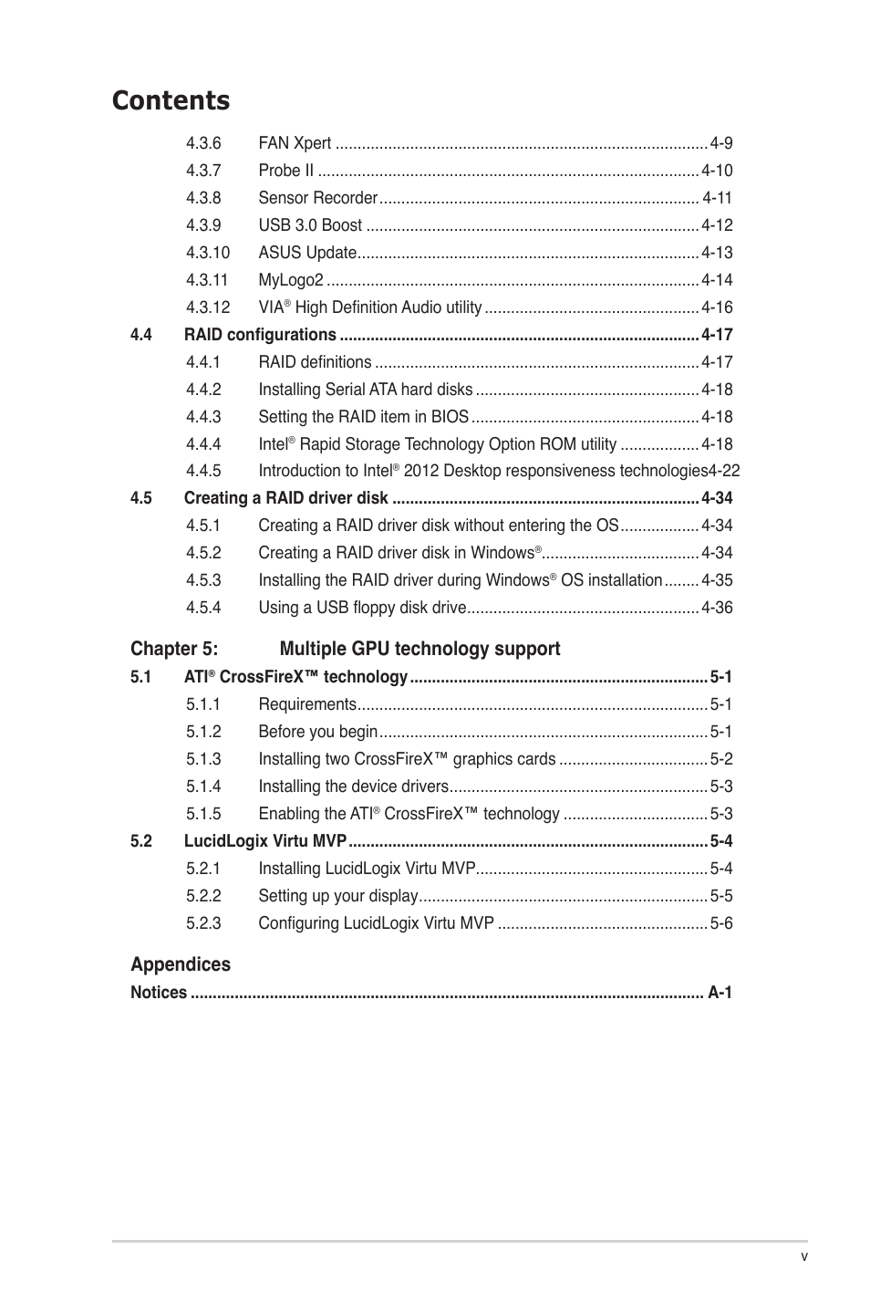 Asus P8H77-V User Manual | Page 5 / 150