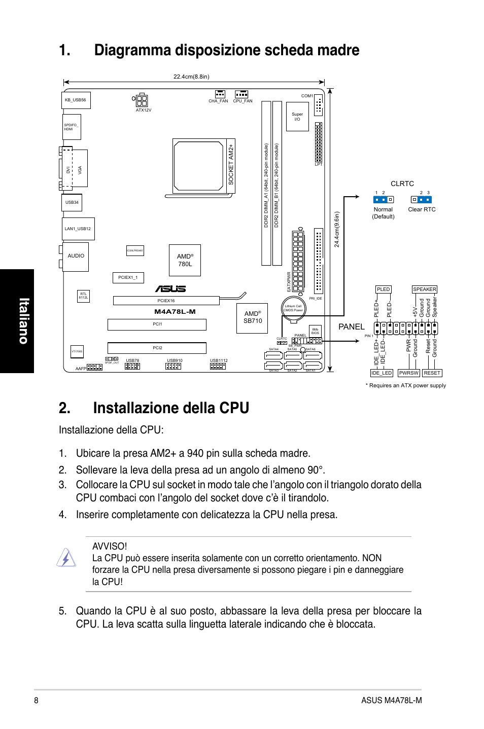 8asus m4a78l-m, Panel | Asus M4A78L-M User Manual | Page 8 / 41