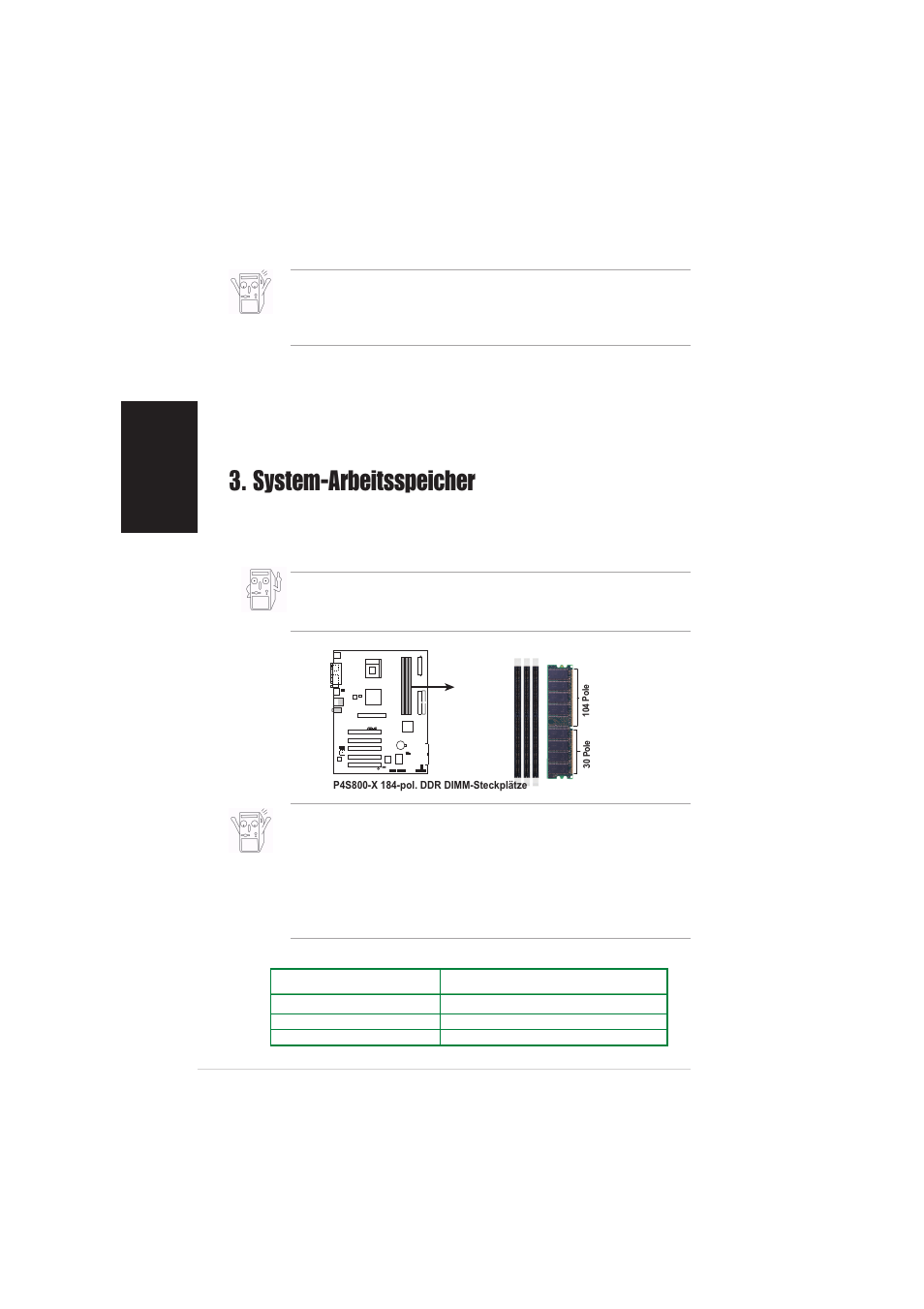 System-arbeitsspeicher, Deutsch | Asus P4S800-X User Manual | Page 6 / 16