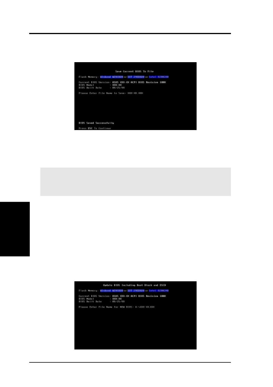 Bios setup, 2 updating bios procedures | Asus P4T-M User Manual | Page 40 / 88