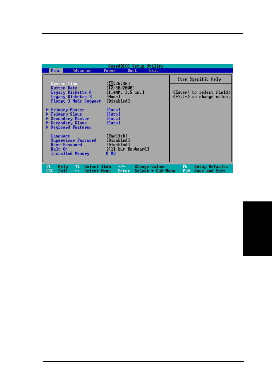 Bios setup, 3 main menu | Asus P4T-M User Manual | Page 45 / 88