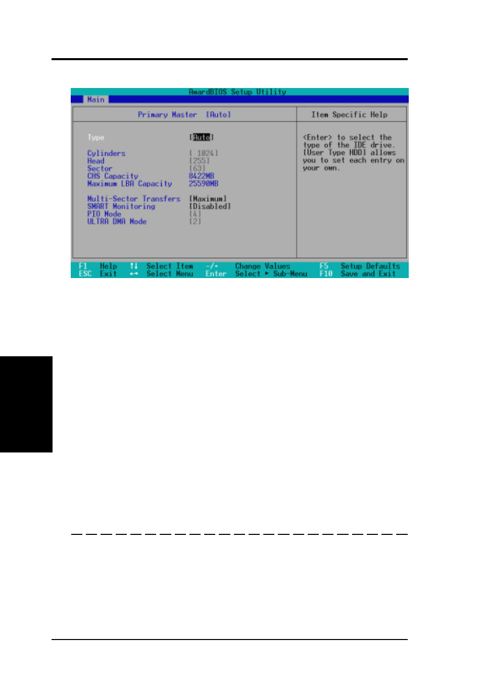 Bios setup, 1 primary & secondary master/slave | Asus P4T-M User Manual | Page 46 / 88