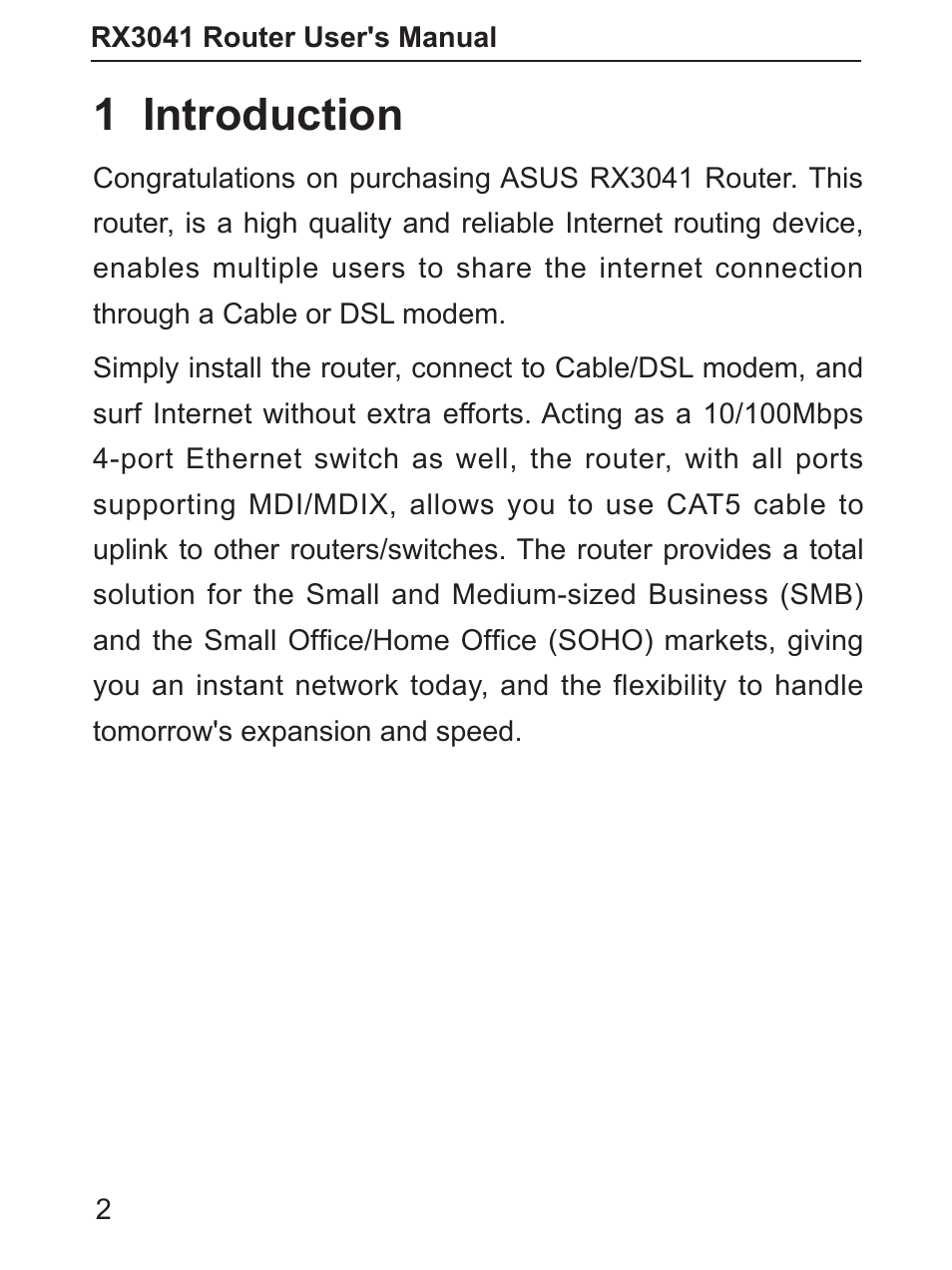 1 introduction | Asus RX3041 User Manual | Page 3 / 63