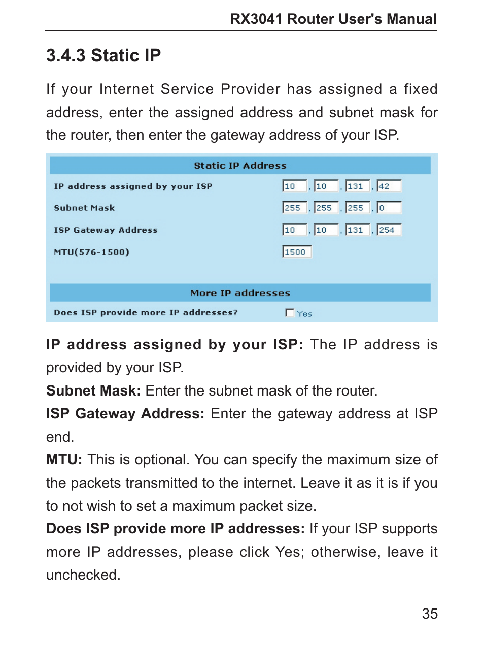 3 static ip | Asus RX3041 User Manual | Page 36 / 63