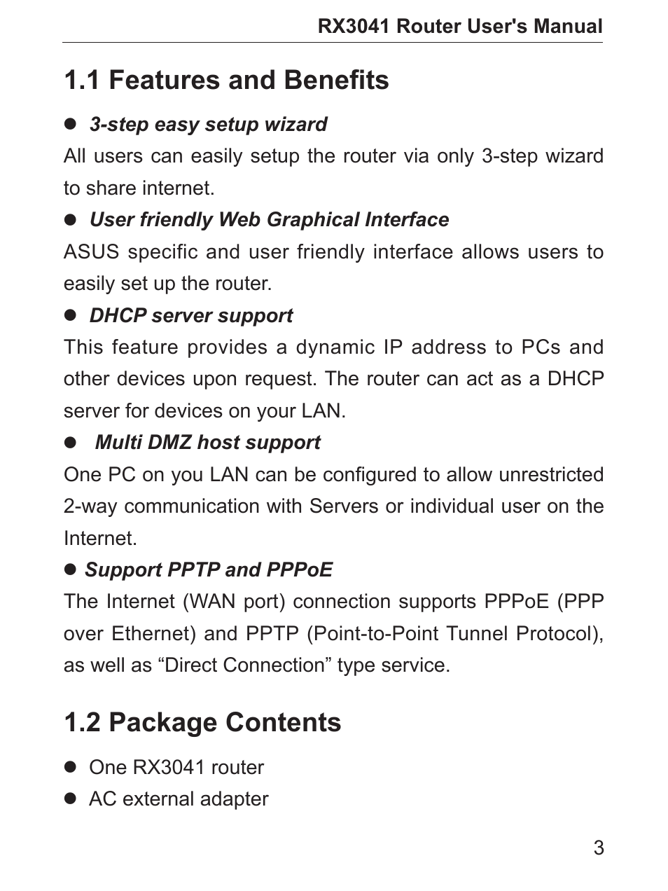Asus RX3041 User Manual | Page 4 / 63