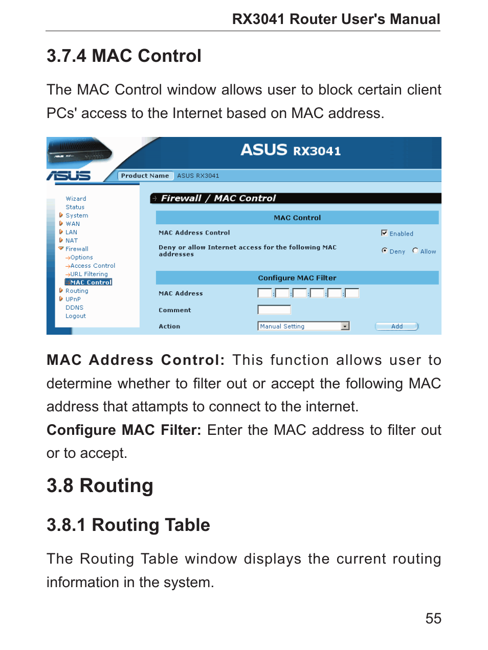 8 routing | Asus RX3041 User Manual | Page 56 / 63