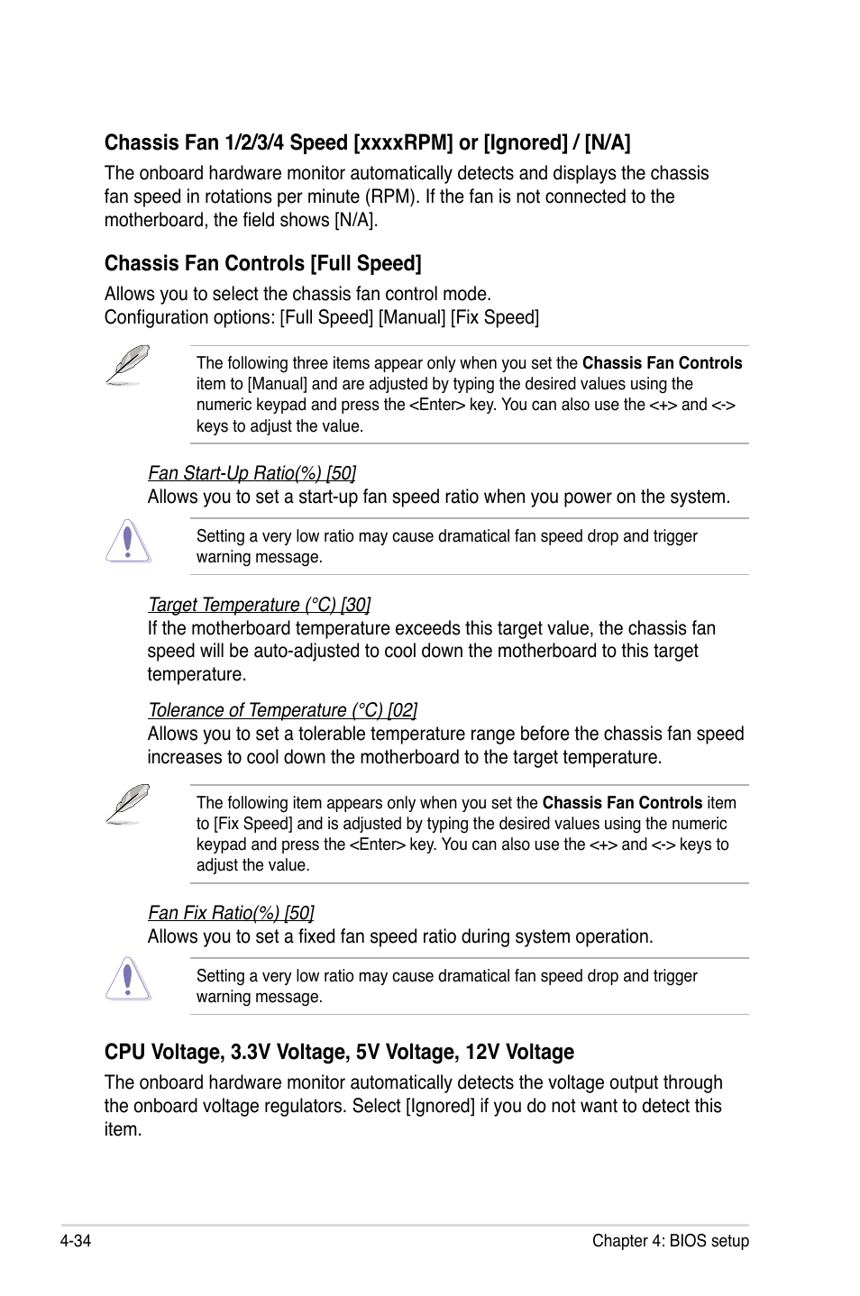 Chassis fan controls [full speed | Asus P5E3 Premium/WiFi-AP@n User Manual | Page 106 / 200