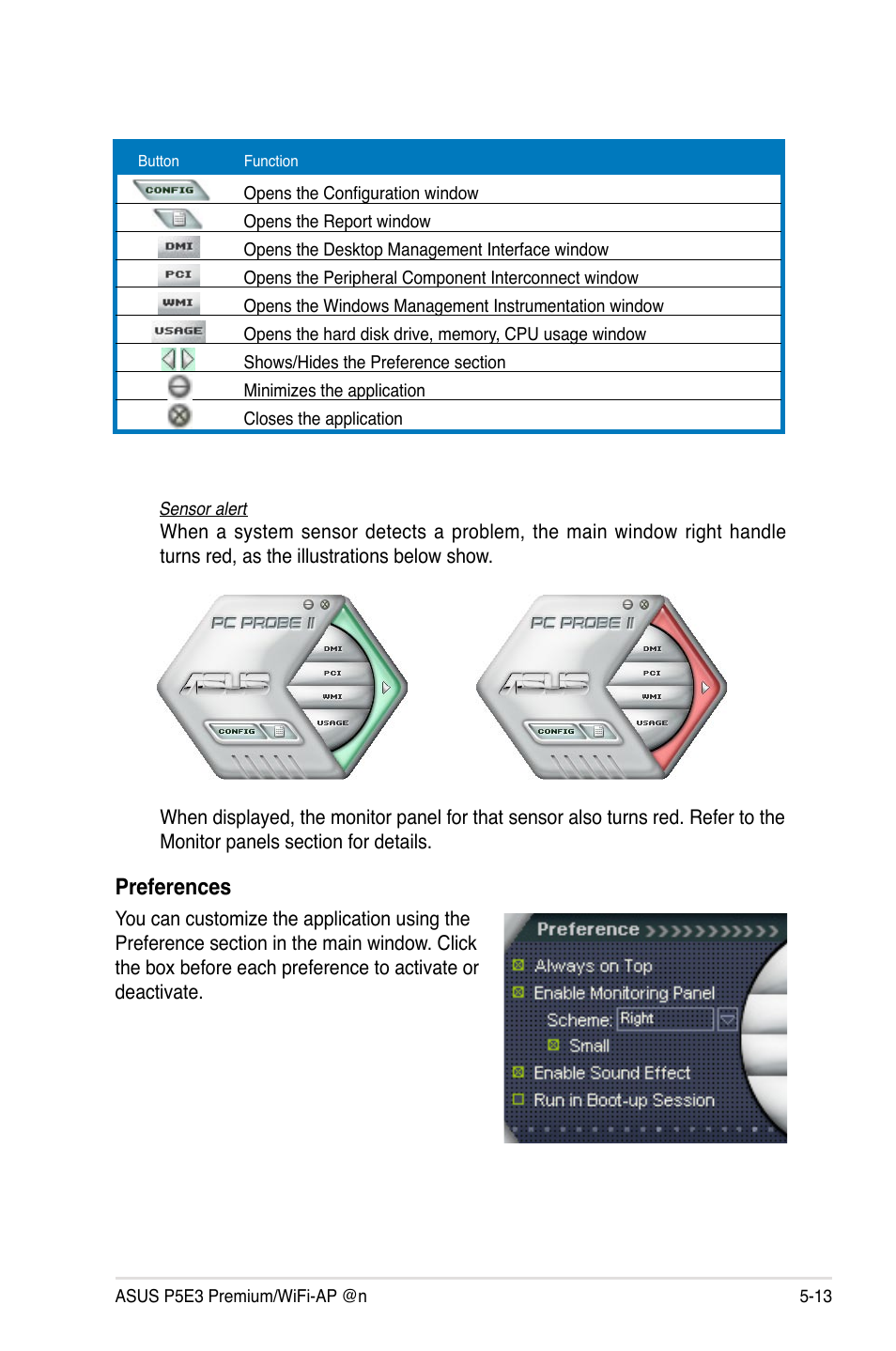 Preferences | Asus P5E3 Premium/WiFi-AP@n User Manual | Page 131 / 200