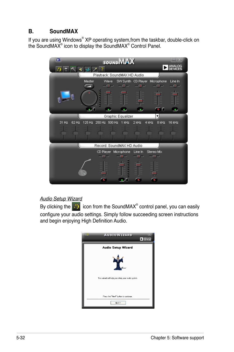 B. soundmax | Asus P5E3 Premium/WiFi-AP@n User Manual | Page 150 / 200