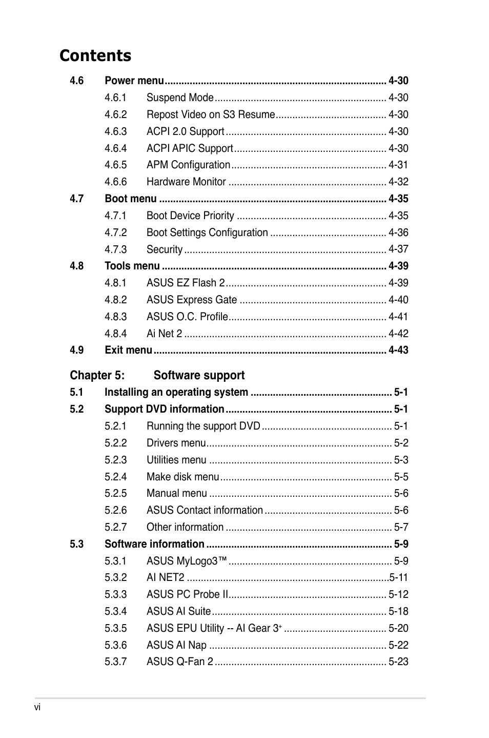 Asus P5E3 Premium/WiFi-AP@n User Manual | Page 6 / 200