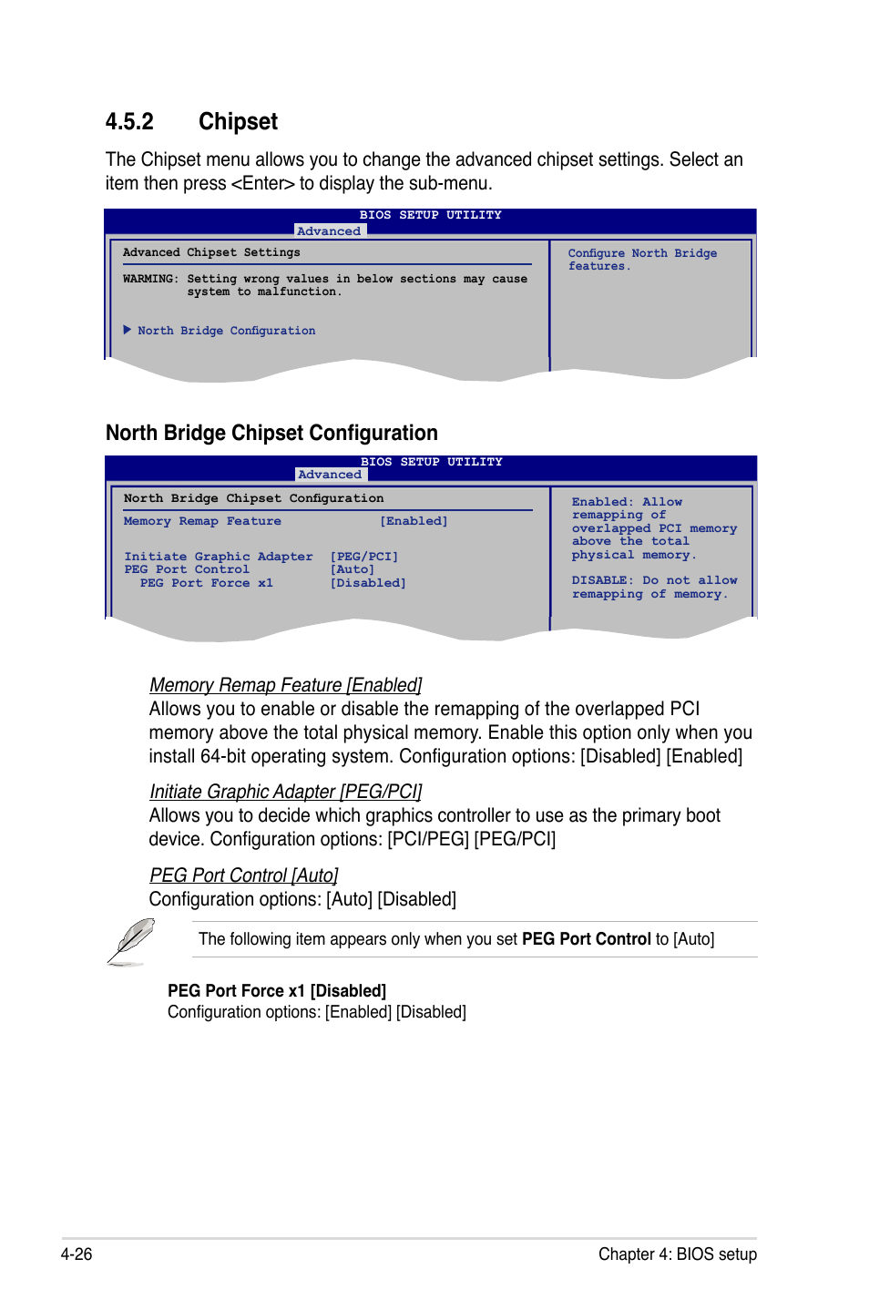 2 chipset, Chipset -26, North bridge chipset configuration | Asus P5E3 Premium/WiFi-AP@n User Manual | Page 98 / 200