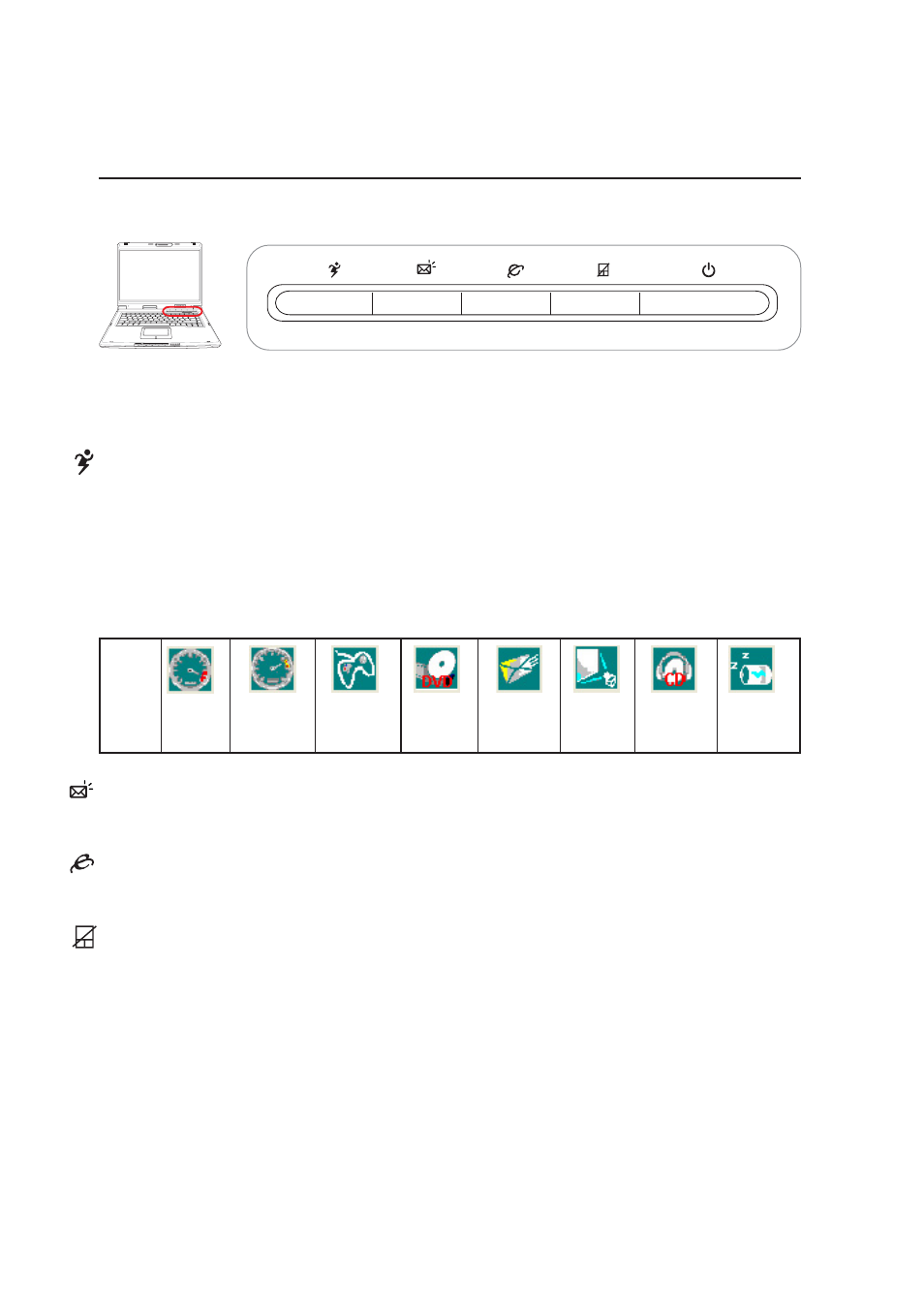 Instant launch keys and status indicators, Instant launch keys, Getting started | Email launch key, Internet launch key, Pad-lock key, Power4 gear+ key | Asus Z92Vm User Manual | Page 36 / 78