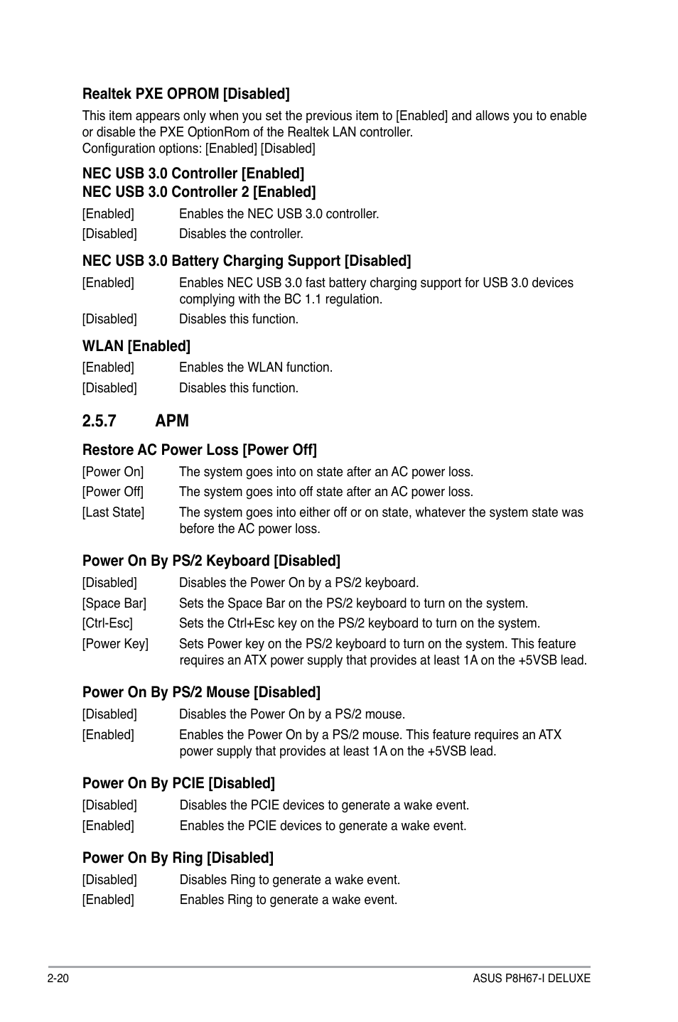 7 apm, Apm -20 | Asus P8H67-I Deluxe User Manual | Page 50 / 58