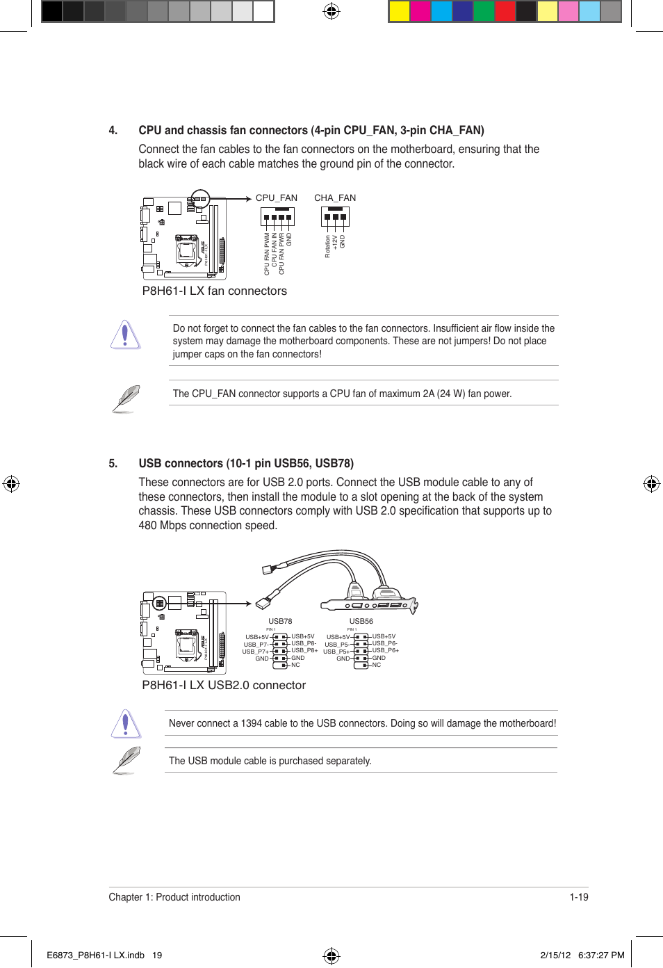 P8h61-i lx fan connectors | Asus P8H61-I LX/RM User Manual | Page 29 / 62