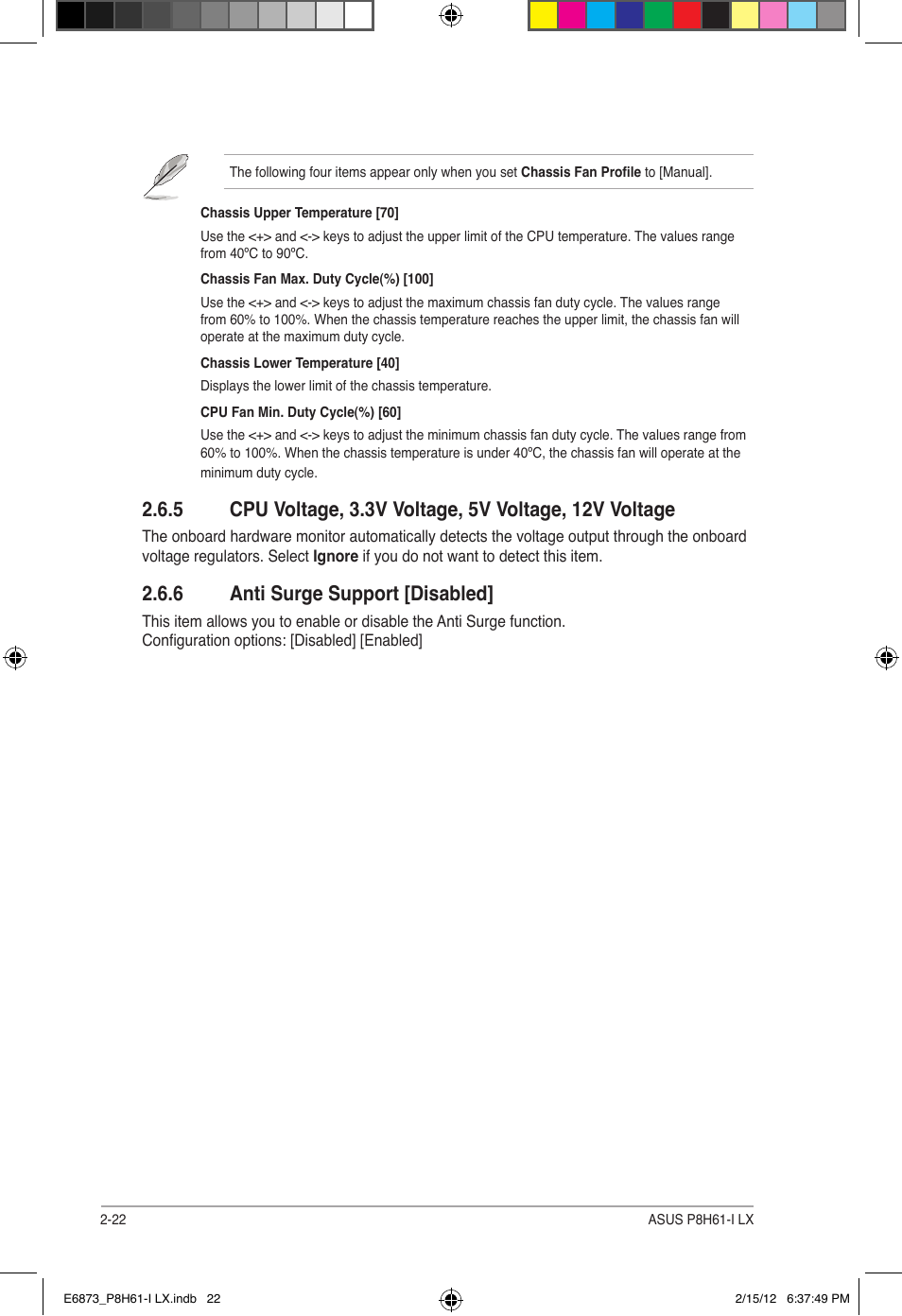 6 anti surge support [disabled | Asus P8H61-I LX/RM User Manual | Page 54 / 62