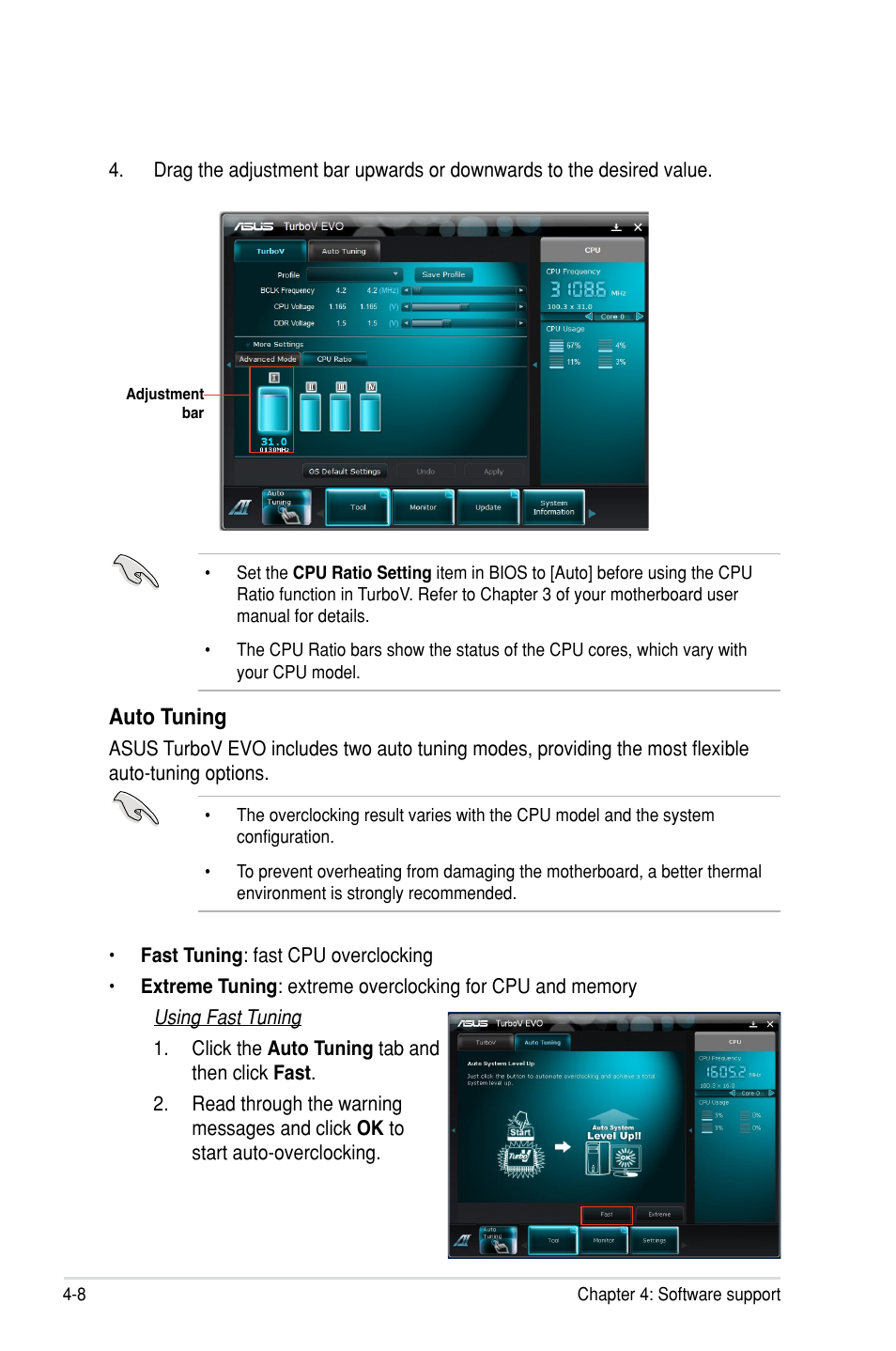 Auto tuning | Asus P8P67 WS Revolution User Manual | Page 126 / 160