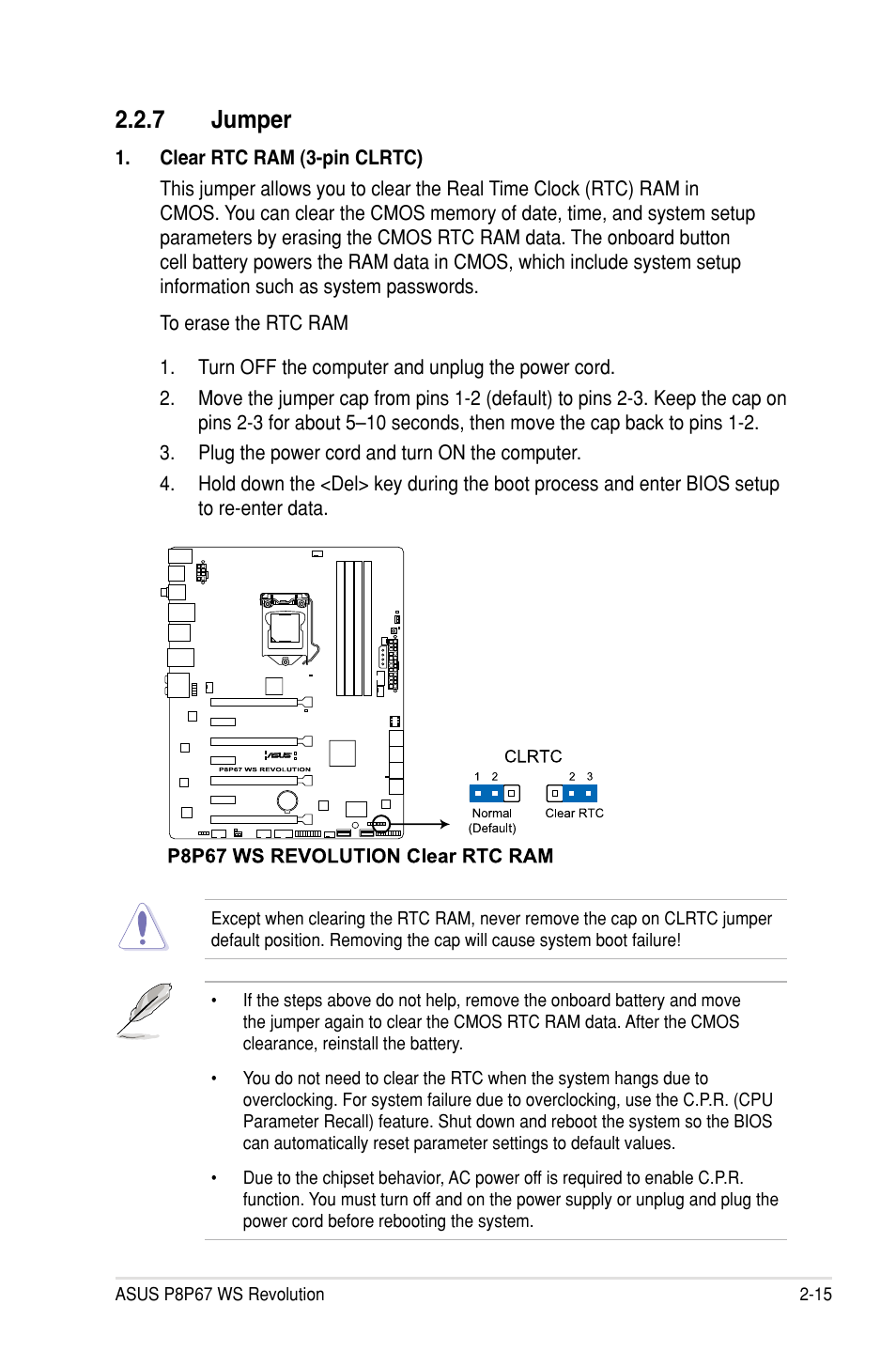 7 jumper | Asus P8P67 WS Revolution User Manual | Page 41 / 160