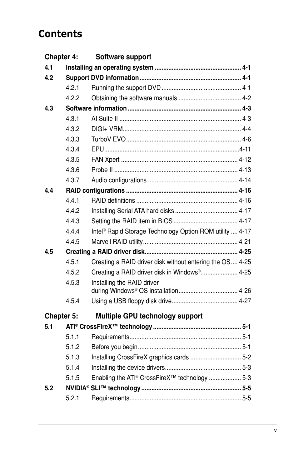Asus P8P67 WS Revolution User Manual | Page 5 / 160