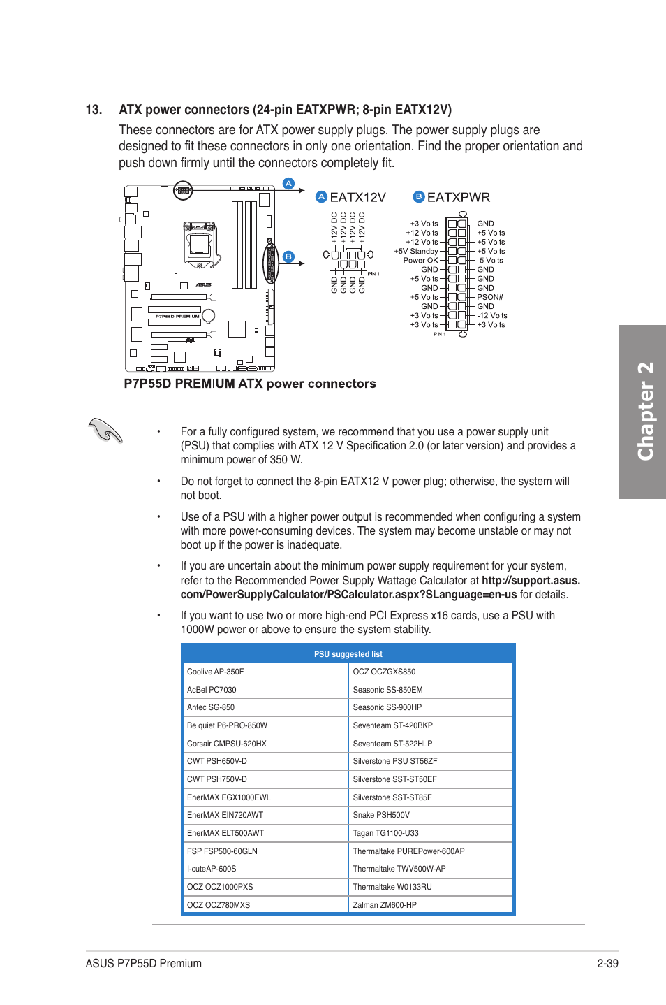 Chapter 2 | Asus P7P55D Premium User Manual | Page 59 / 128