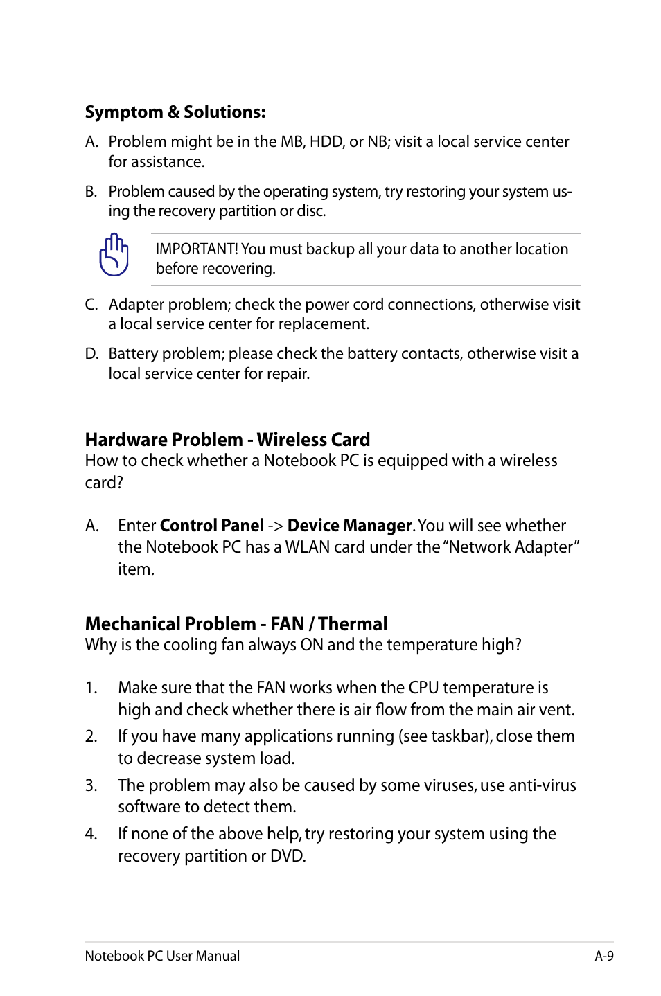 Asus X77JV User Manual | Page 83 / 112