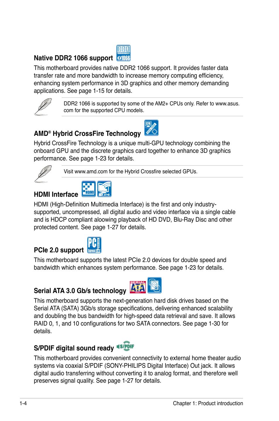Asus M3A-H/HDMI User Manual | Page 16 / 106