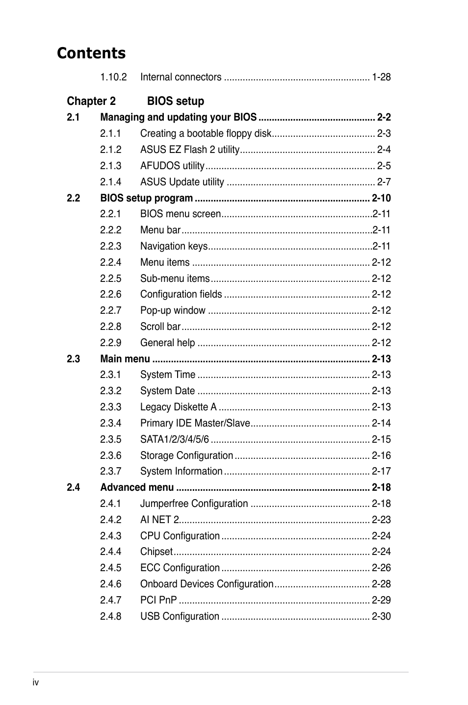 Asus M3A-H/HDMI User Manual | Page 4 / 106