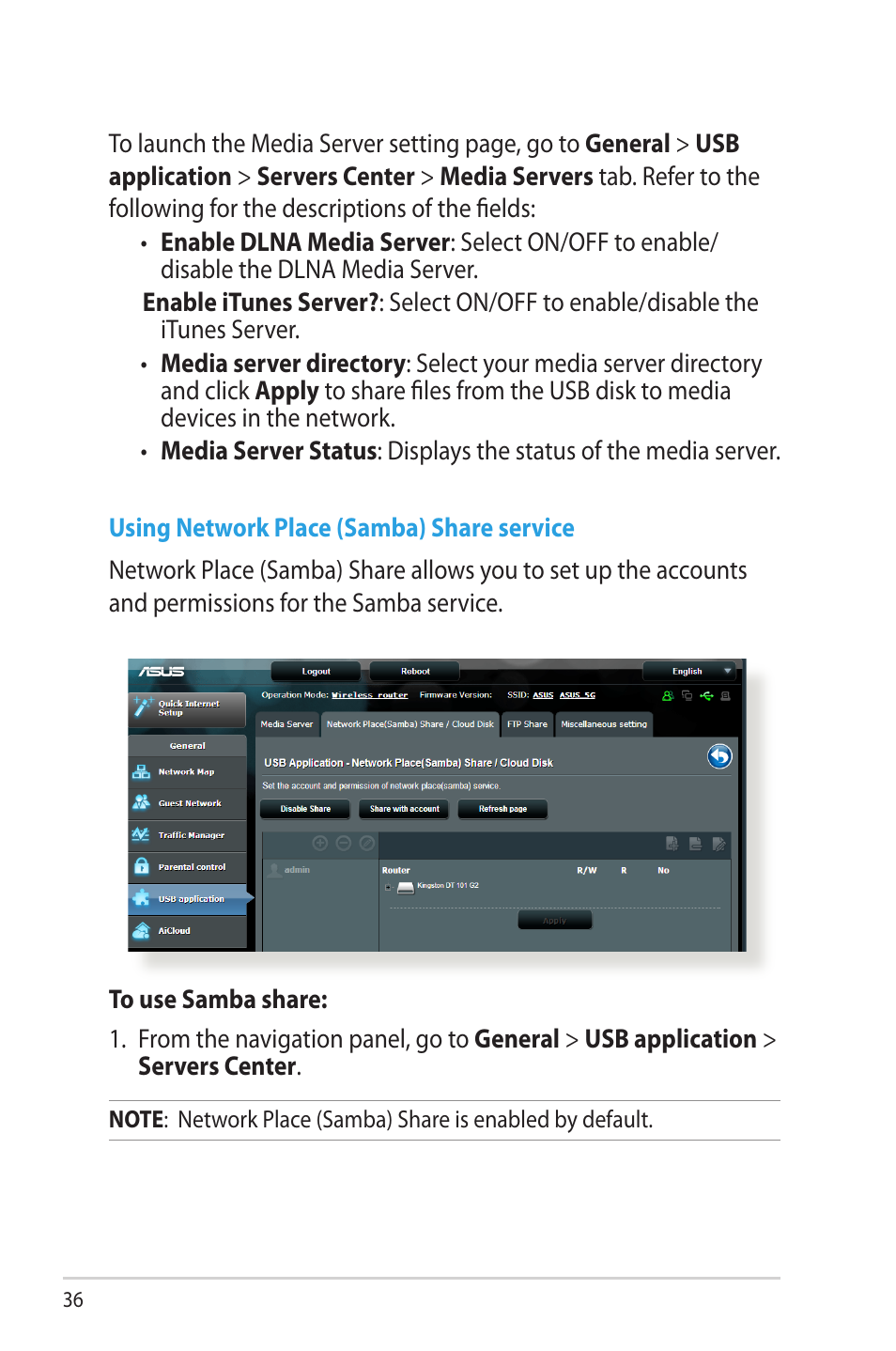 Asus RT-AC68R User Manual | Page 36 / 129