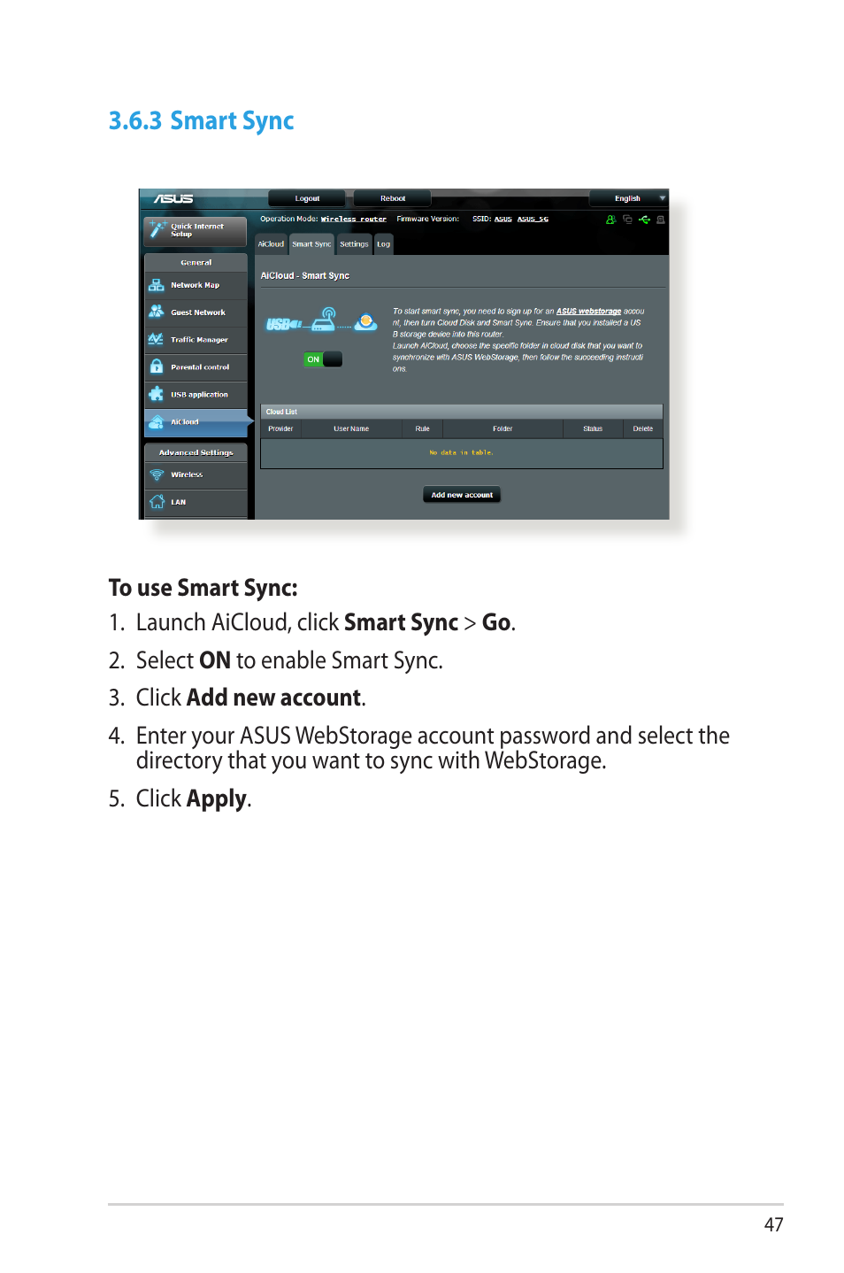 3 smart sync | Asus RT-AC68R User Manual | Page 47 / 129