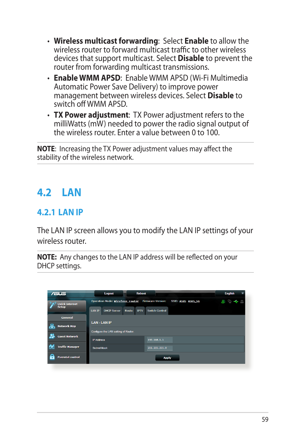 2 lan, 1 lan ip | Asus RT-AC68R User Manual | Page 59 / 129