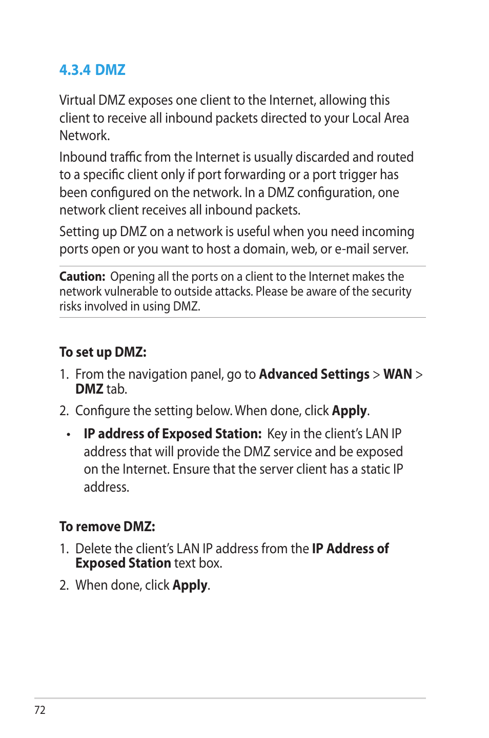 4 dmz | Asus RT-AC68R User Manual | Page 72 / 129