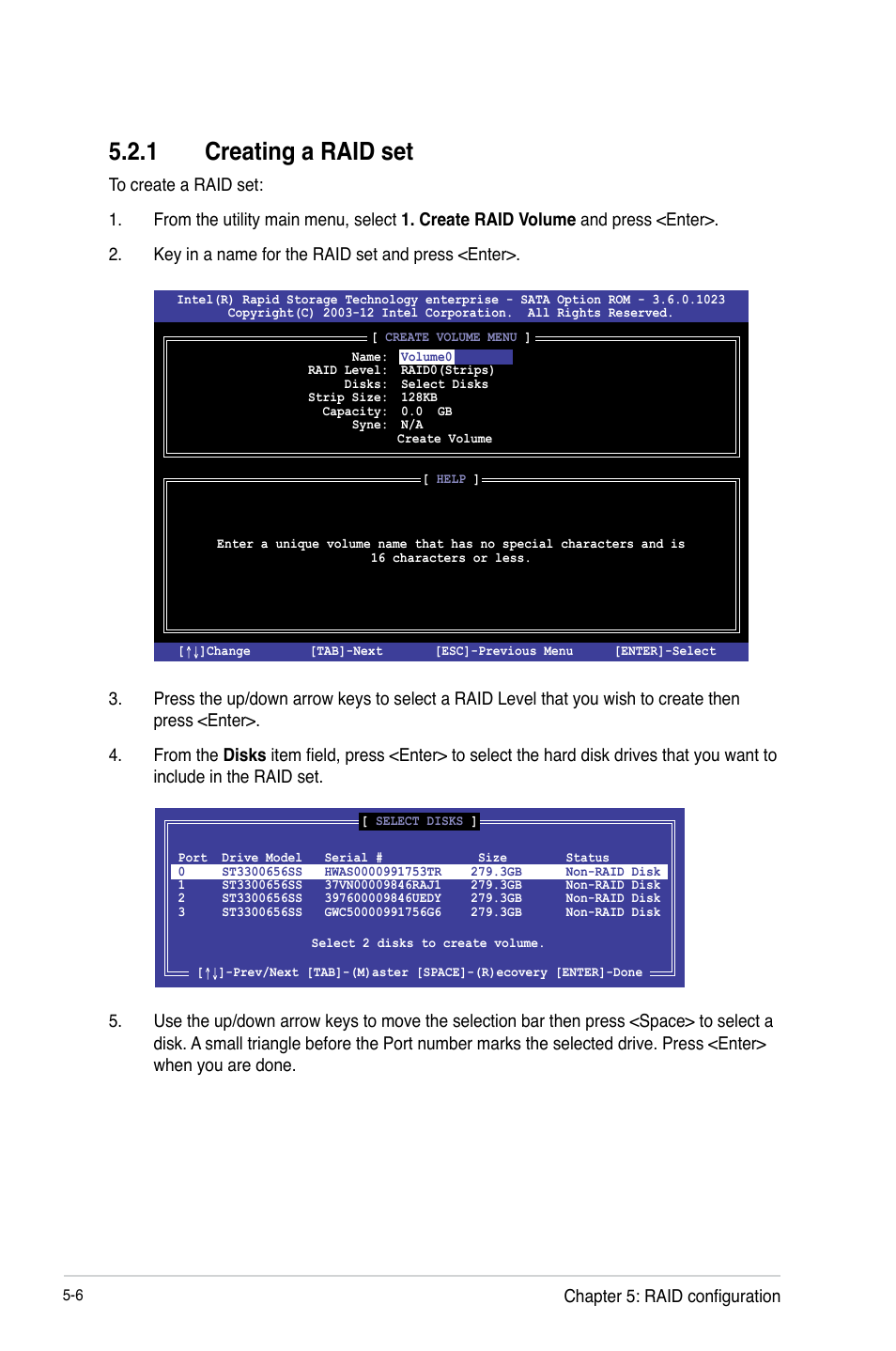 1 creating a raid set, Creating a raid set -6 | Asus P9D-MV User Manual | Page 110 / 156