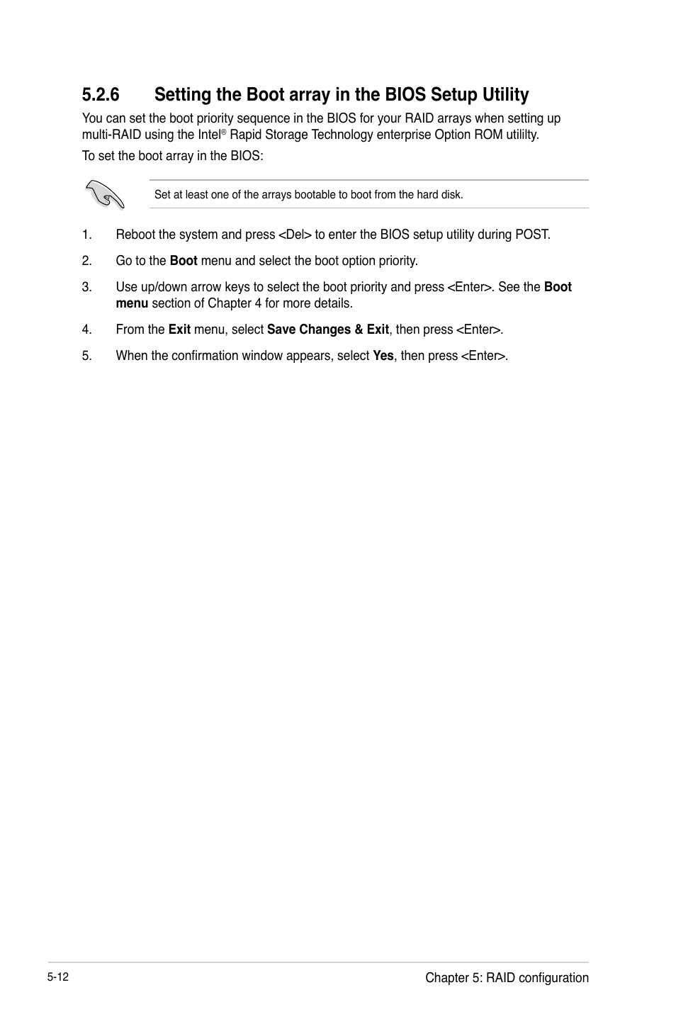 6 setting the boot array in the bios setup utility | Asus P9D-MV User Manual | Page 116 / 156