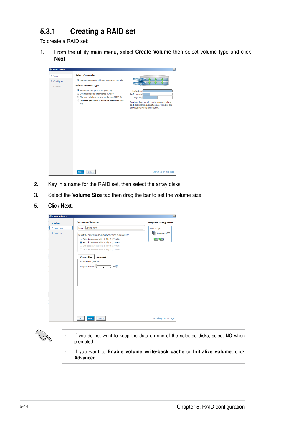 1 creating a raid set, Creating a raid set -14 | Asus P9D-MV User Manual | Page 118 / 156