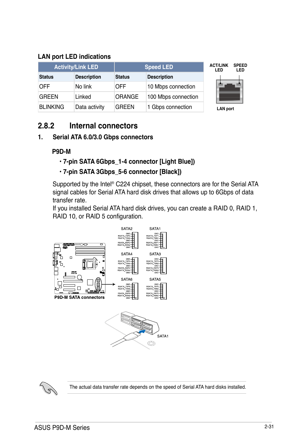 2 internal connectors, Internal connectors -31 | Asus P9D-MV User Manual | Page 51 / 156