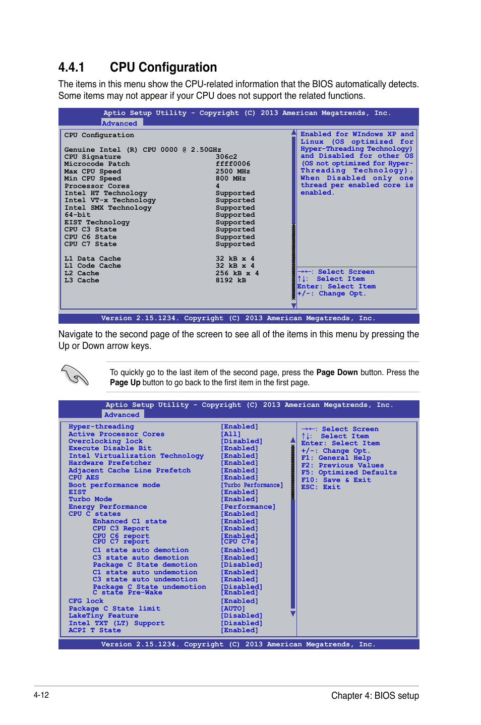 1 cpu configuration, Cpu configuration -12, Chapter 4: bios setup | Asus P9D-MV User Manual | Page 76 / 156