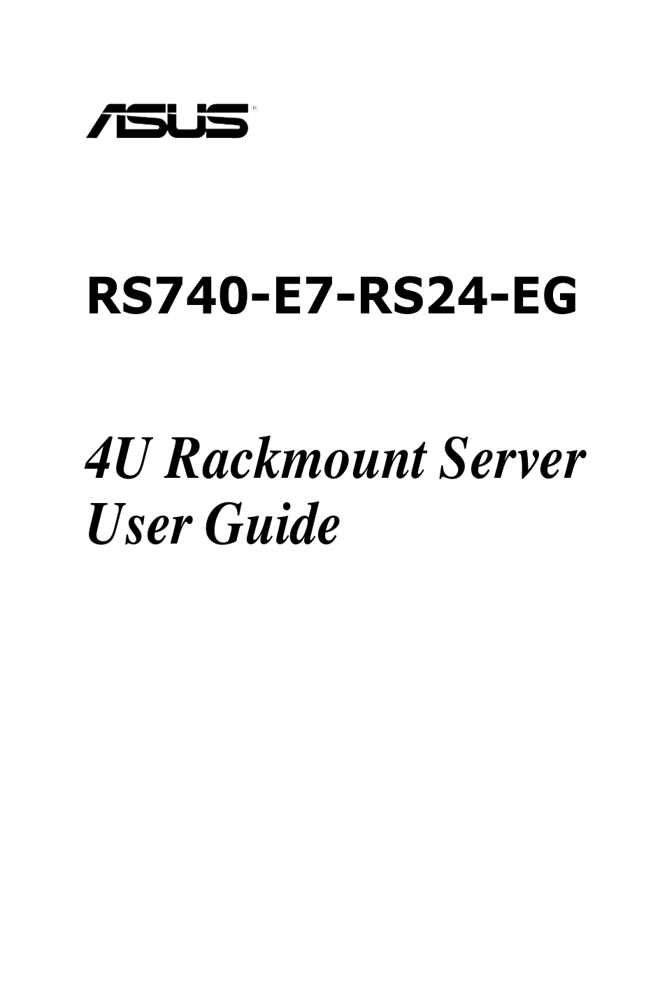 Asus RS740-E7-RS24-EG User Manual | 212 pages